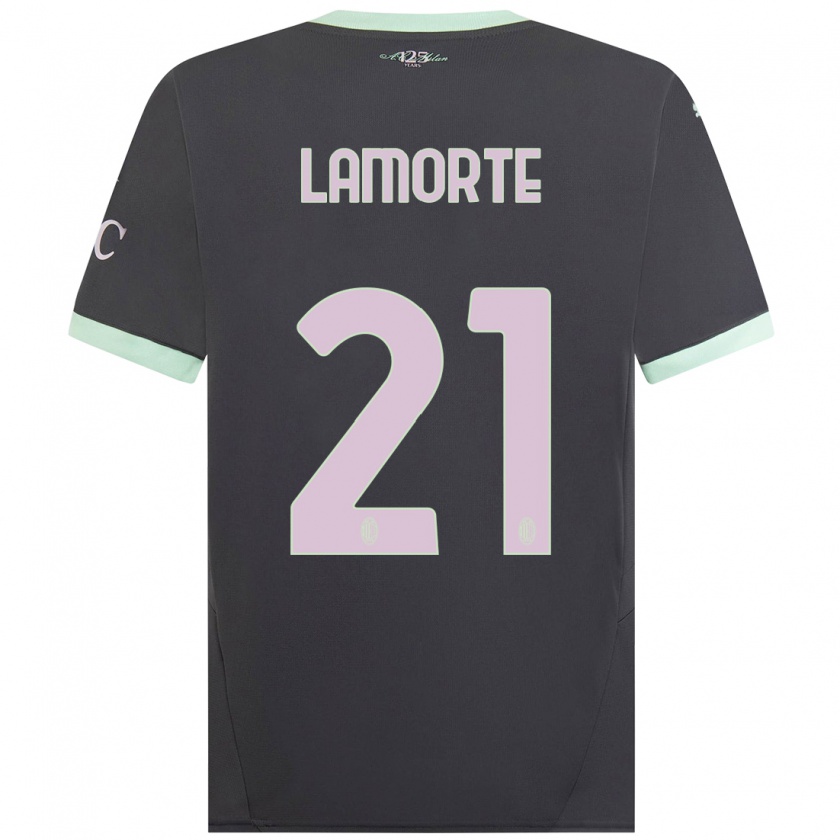 Kandiny Gyermek Alessandro Lamorte #21 Szürke Harmadik Számú Jersey 2024/25 Mez Póló Ing