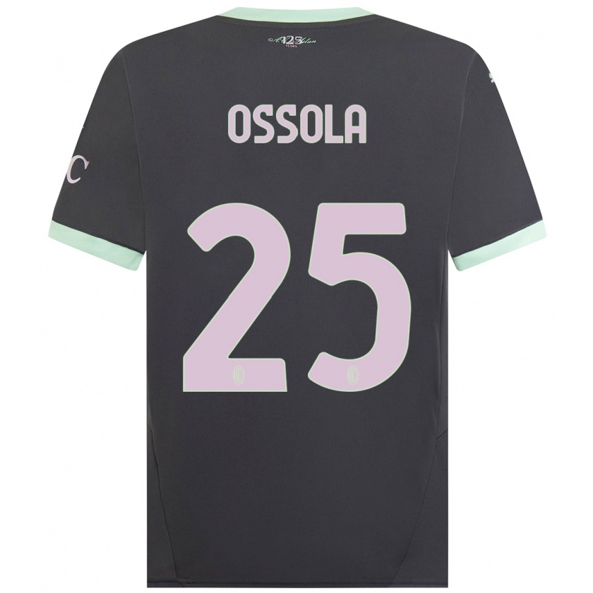 Kandiny Gyermek Lorenzo Ossola #25 Szürke Harmadik Számú Jersey 2024/25 Mez Póló Ing