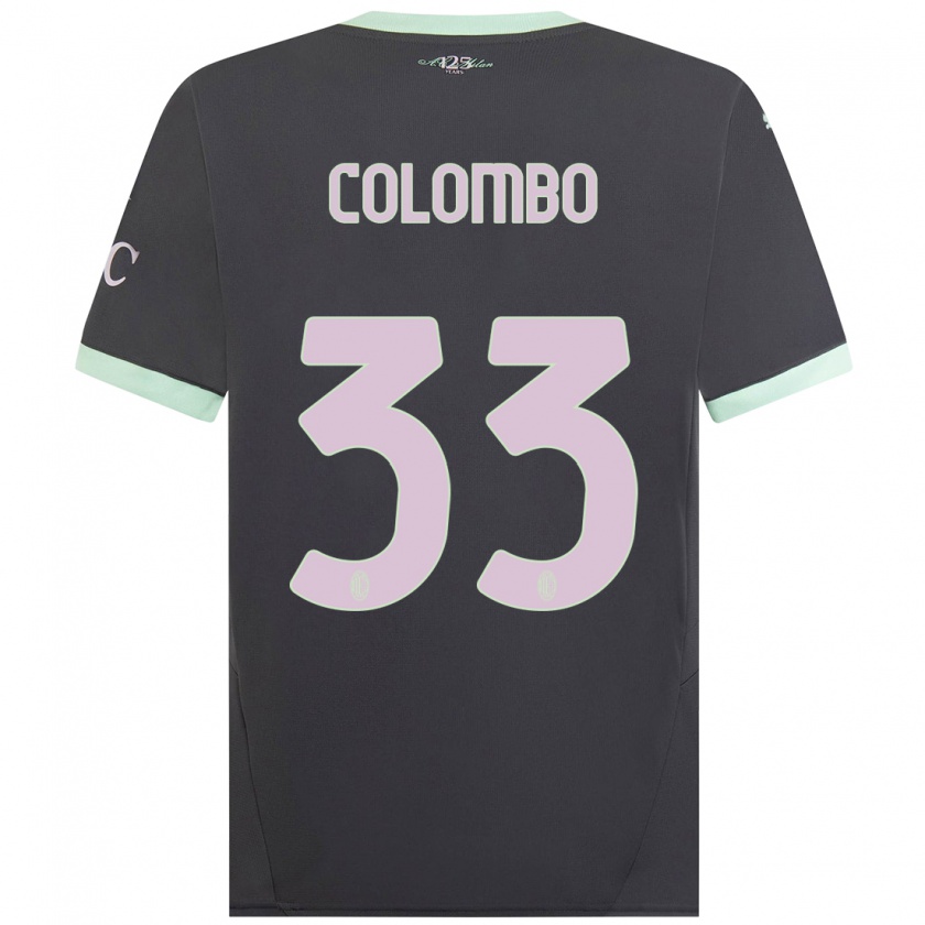 Kandiny Gyermek Federico Colombo #33 Szürke Harmadik Számú Jersey 2024/25 Mez Póló Ing