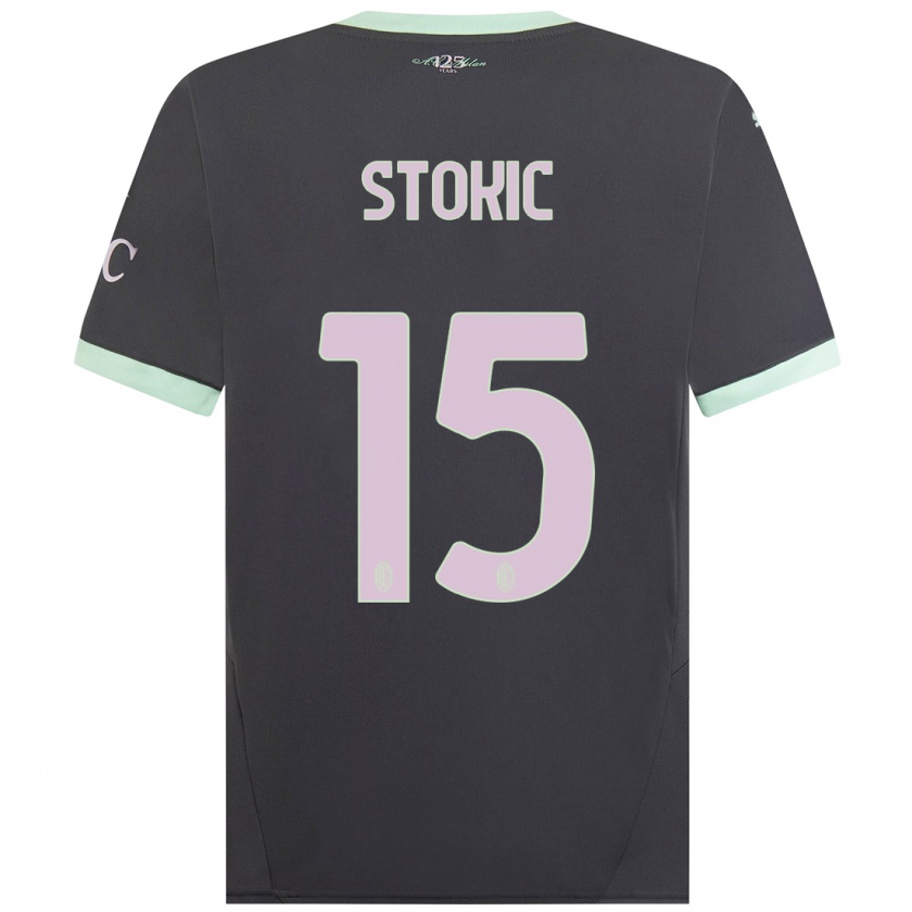 Kandiny Gyermek Sara Stokić #15 Szürke Harmadik Számú Jersey 2024/25 Mez Póló Ing