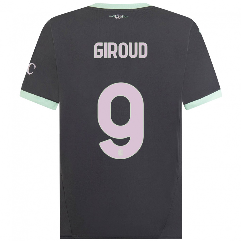 Kandiny Gyermek Olivier Giroud #9 Szürke Harmadik Számú Jersey 2024/25 Mez Póló Ing