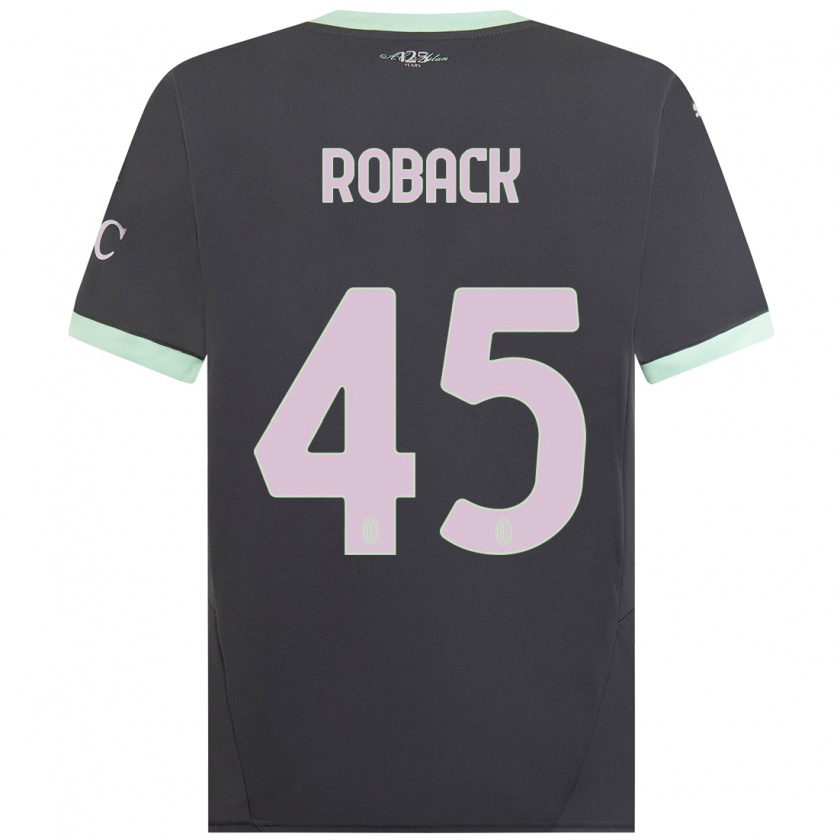 Kandiny Gyermek Emil Roback #45 Szürke Harmadik Számú Jersey 2024/25 Mez Póló Ing