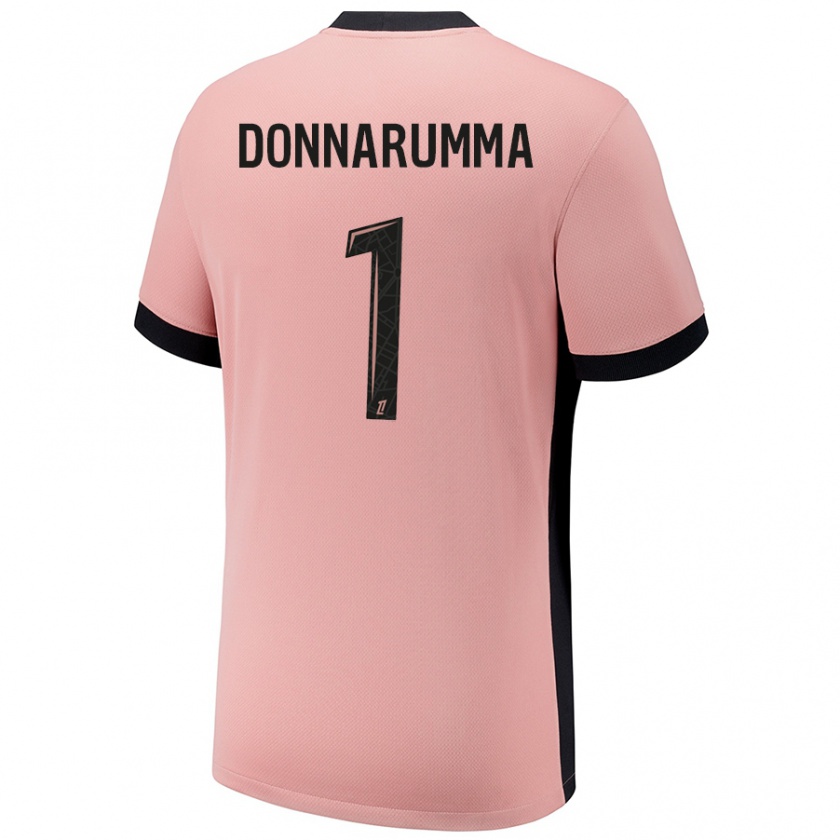 Kandiny Gyermek Gianluigi Donnarumma #1 Rozsda Rózsaszín Harmadik Számú Jersey 2024/25 Mez Póló Ing