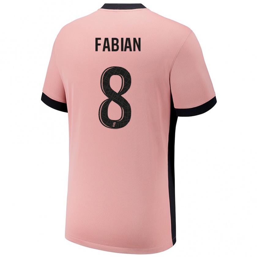 Kandiny Gyermek Fabián Ruiz #8 Rozsda Rózsaszín Harmadik Számú Jersey 2024/25 Mez Póló Ing