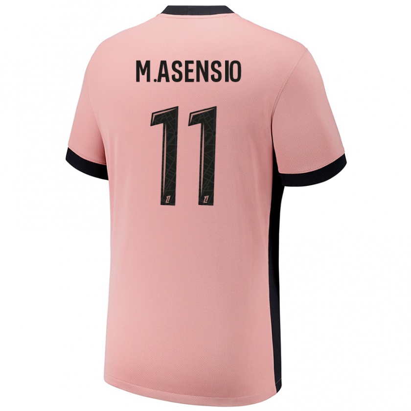 Kandiny Gyermek Marco Asensio #11 Rozsda Rózsaszín Harmadik Számú Jersey 2024/25 Mez Póló Ing