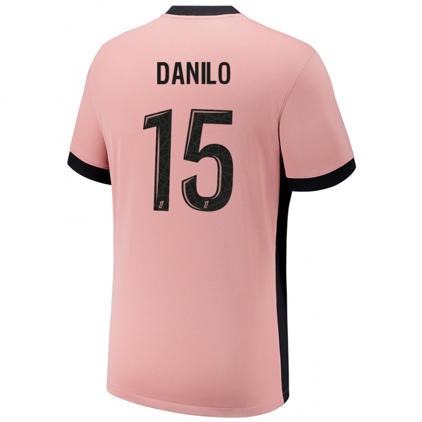 Kandiny Gyermek Danilo Pereira #15 Rozsda Rózsaszín Harmadik Számú Jersey 2024/25 Mez Póló Ing