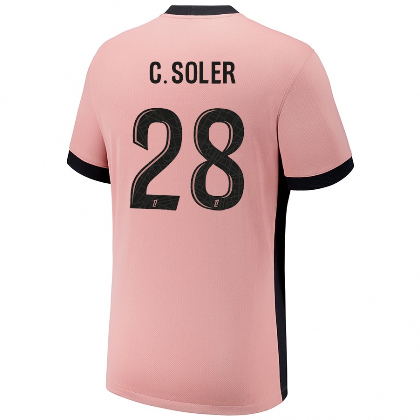 Kandiny Gyermek Carlos Soler #28 Rozsda Rózsaszín Harmadik Számú Jersey 2024/25 Mez Póló Ing