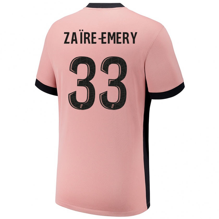 Kandiny Gyermek Warren Zaïre-Emery #33 Rozsda Rózsaszín Harmadik Számú Jersey 2024/25 Mez Póló Ing