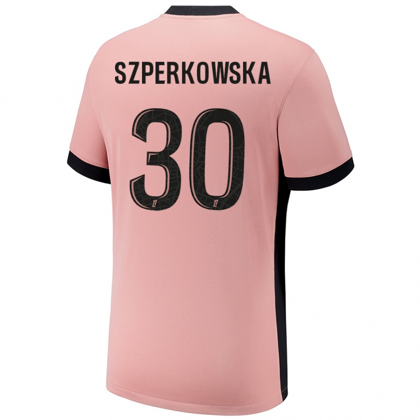 Kandiny Gyermek Oliwia Szperkowska #30 Rozsda Rózsaszín Harmadik Számú Jersey 2024/25 Mez Póló Ing