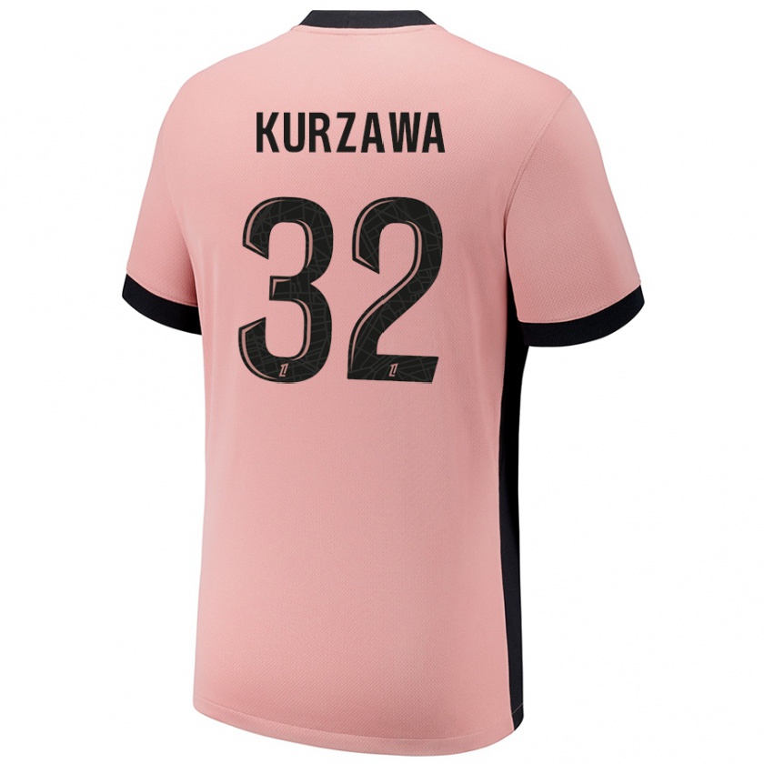 Kandiny Gyermek Layvin Kurzawa #32 Rozsda Rózsaszín Harmadik Számú Jersey 2024/25 Mez Póló Ing