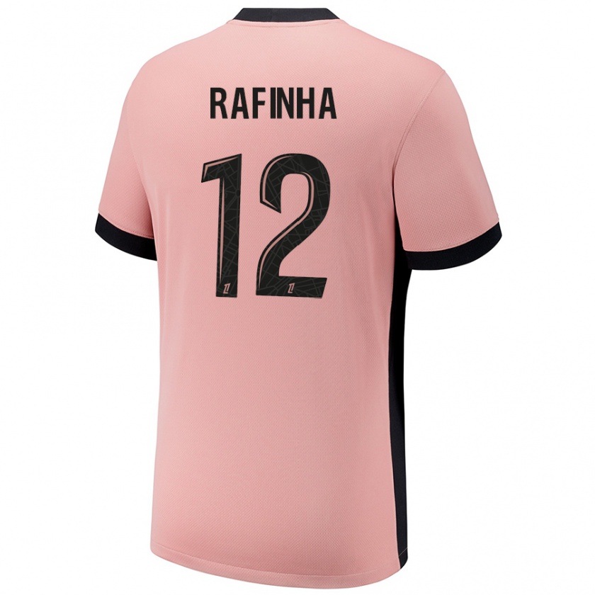 Kandiny Gyermek Rafinha #12 Rozsda Rózsaszín Harmadik Számú Jersey 2024/25 Mez Póló Ing