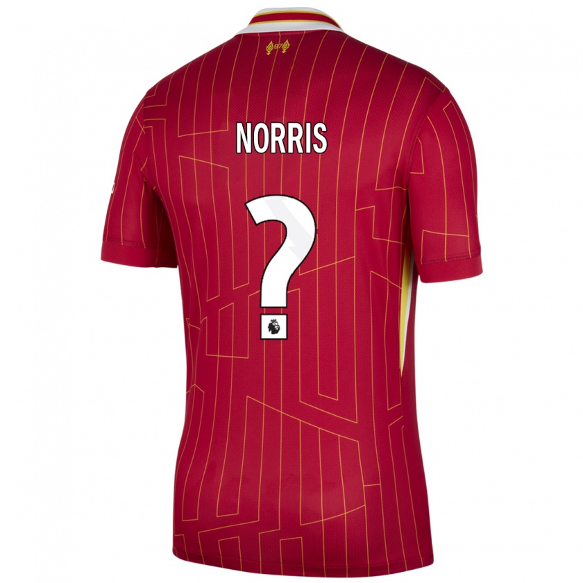 Kandiny Férfi James Norris #0 Piros Sárga Fehér Hazai Jersey 2024/25 Mez Póló Ing