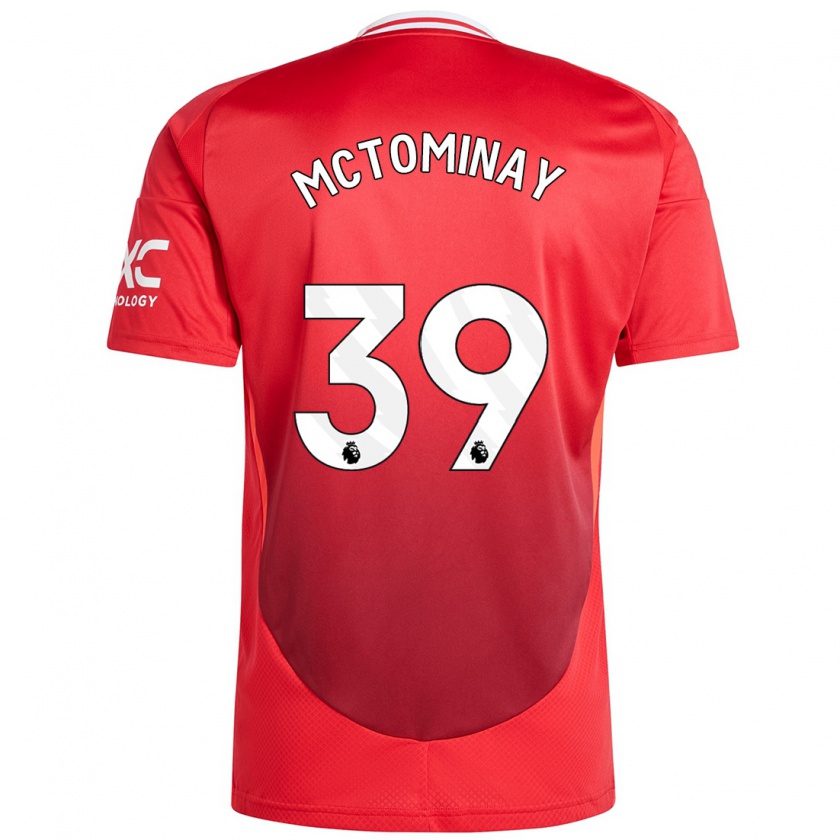 Kandiny Férfi Scott Mctominay #39 Élénkpiros Hazai Jersey 2024/25 Mez Póló Ing