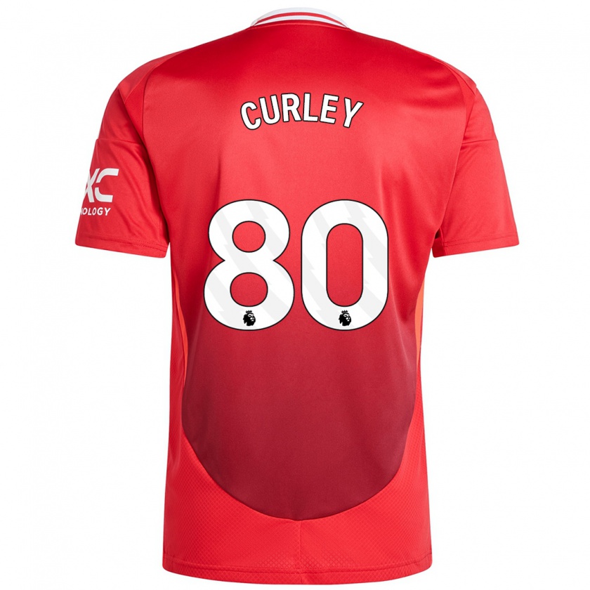 Kandiny Férfi Ruben Curley #80 Élénkpiros Hazai Jersey 2024/25 Mez Póló Ing