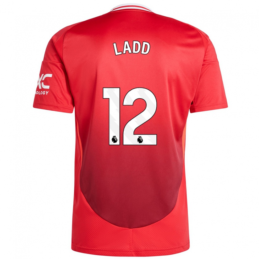 Kandiny Férfi Hayley Ladd #12 Élénkpiros Hazai Jersey 2024/25 Mez Póló Ing