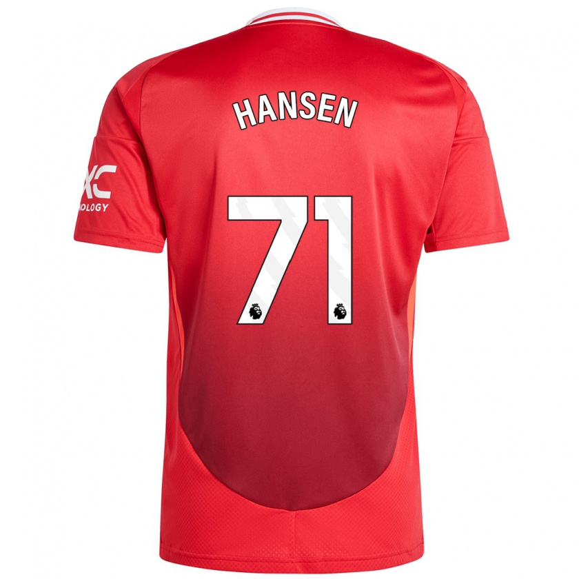 Kandiny Férfi Isak Hansen-Aaroen #71 Élénkpiros Hazai Jersey 2024/25 Mez Póló Ing