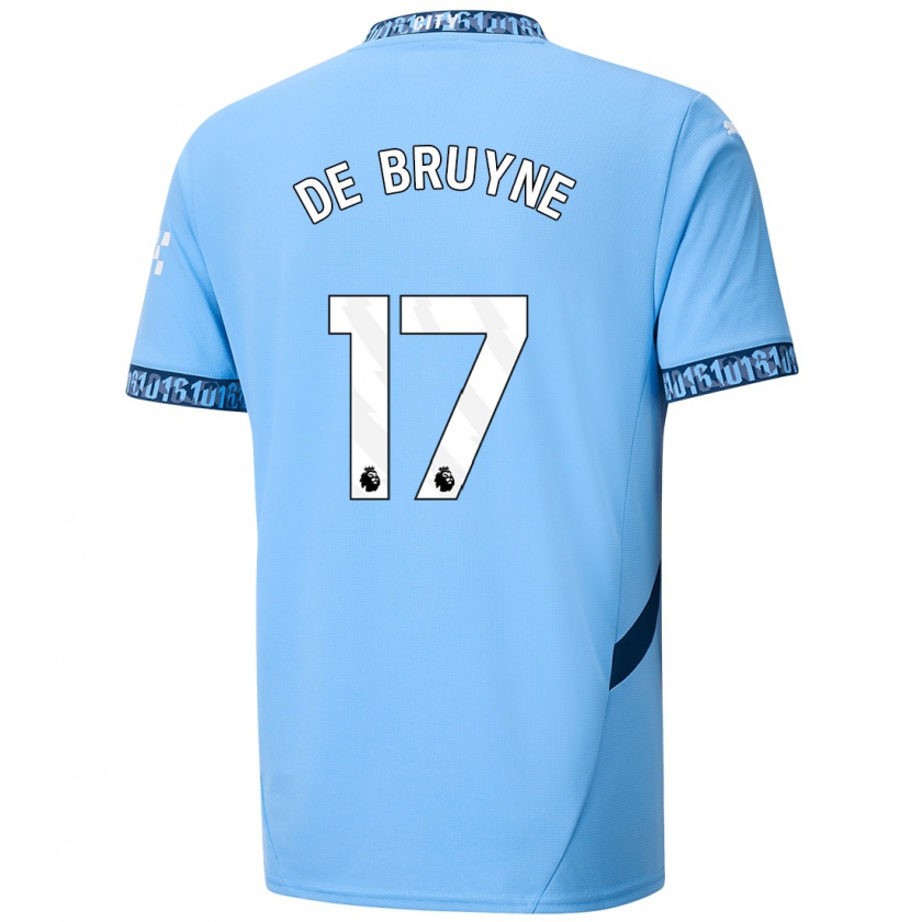 Kandiny Férfi Kevin De Bruyne #17 Sötétkék Hazai Jersey 2024/25 Mez Póló Ing