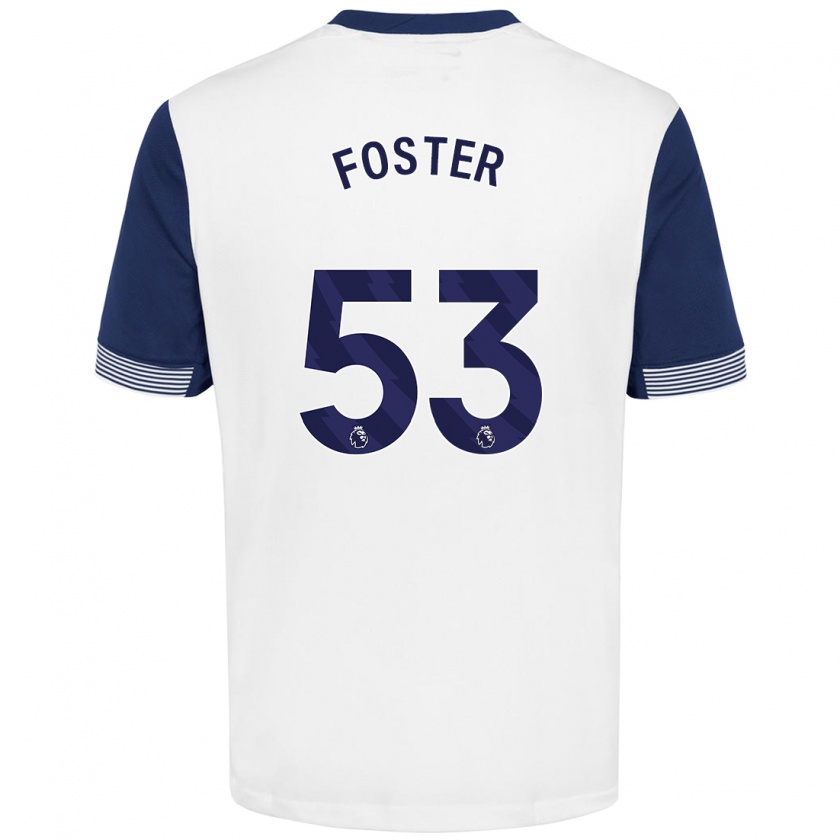 Kandiny Férfi Brooklyn Lyons-Foster #53 Fehér Kék Hazai Jersey 2024/25 Mez Póló Ing