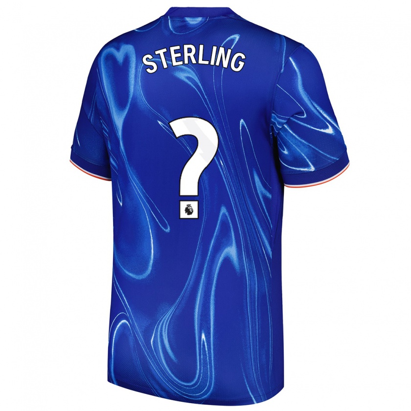 Kandiny Férfi Raheem Sterling #0 Kék Fehér Hazai Jersey 2024/25 Mez Póló Ing