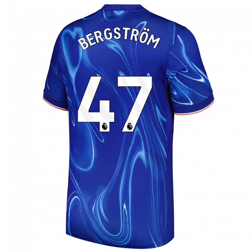 Kandiny Férfi Lucas Bergström #47 Kék Fehér Hazai Jersey 2024/25 Mez Póló Ing