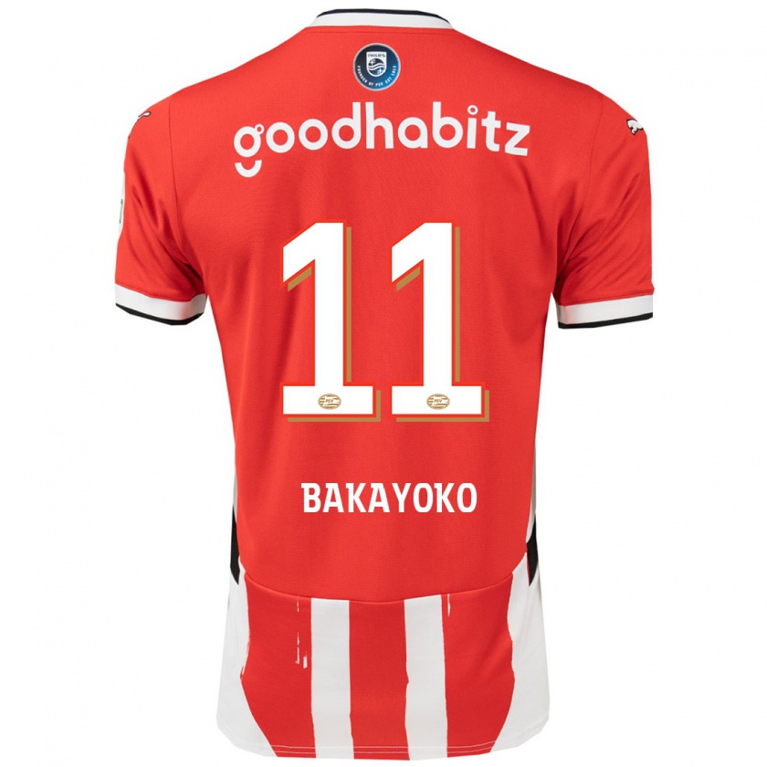 Kandiny Férfi Johan Bakayoko #11 Piros Fehér Hazai Jersey 2024/25 Mez Póló Ing