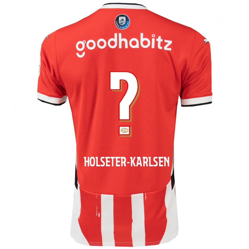 Kandiny Férfi Philip Holseter-Karlsen #0 Piros Fehér Hazai Jersey 2024/25 Mez Póló Ing