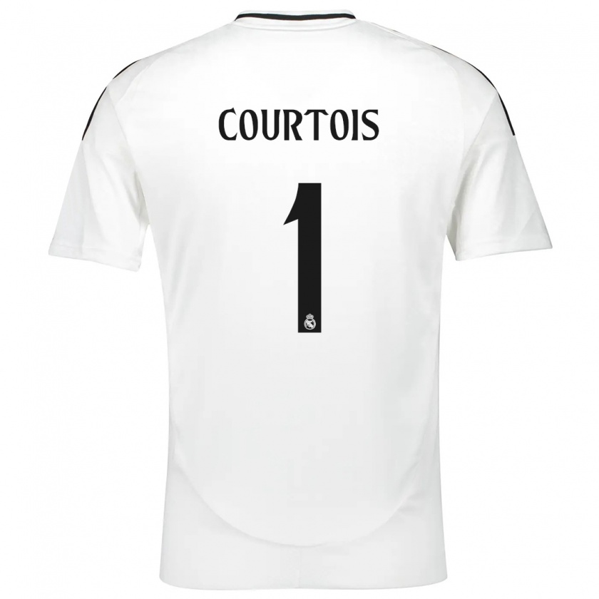 Kandiny Férfi Thibaut Courtois #1 Fehér Hazai Jersey 2024/25 Mez Póló Ing