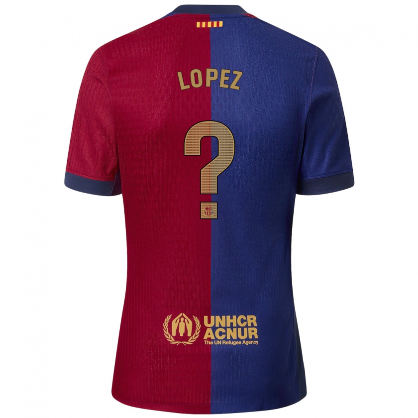 Kandiny Férfi Pablo Lopez #0 Kék Piros Hazai Jersey 2024/25 Mez Póló Ing