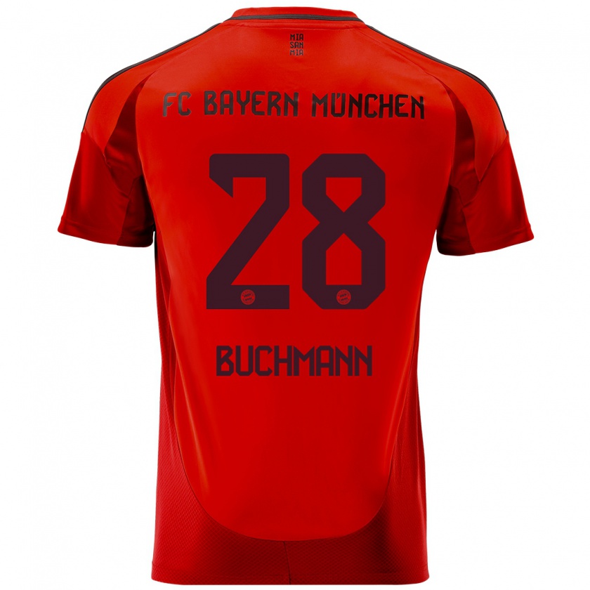 Kandiny Férfi Tarek Buchmann #28 Piros Hazai Jersey 2024/25 Mez Póló Ing