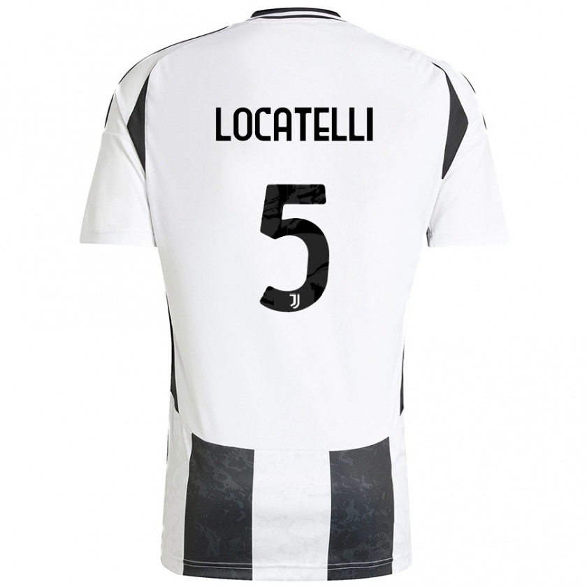 Kandiny Férfi Manuel Locatelli #5 Fehér Fekete Hazai Jersey 2024/25 Mez Póló Ing