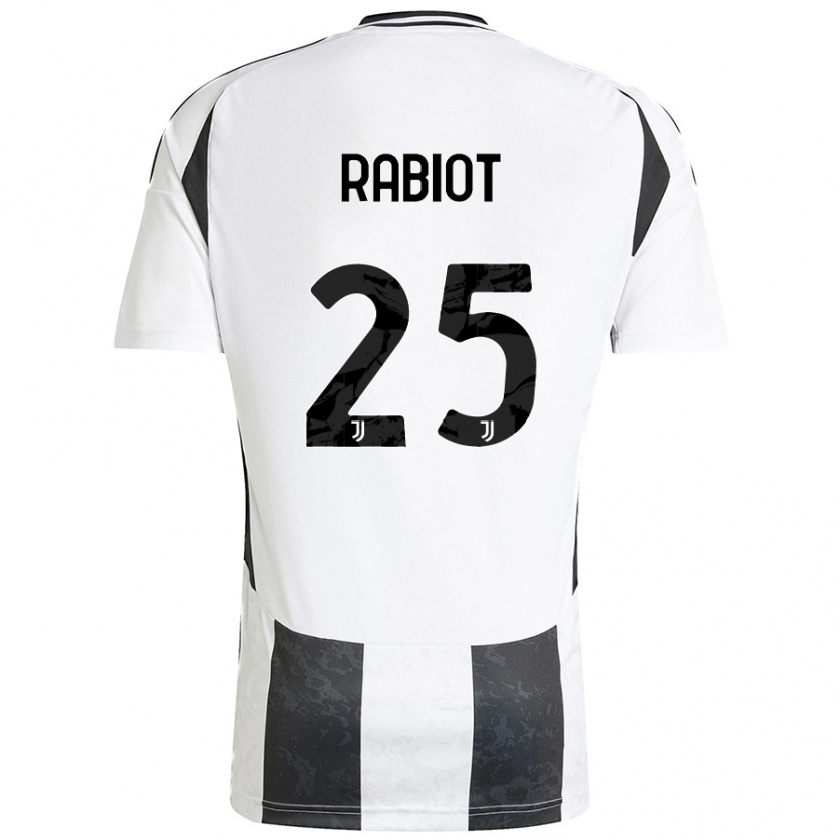 Kandiny Férfi Adrien Rabiot #25 Fehér Fekete Hazai Jersey 2024/25 Mez Póló Ing