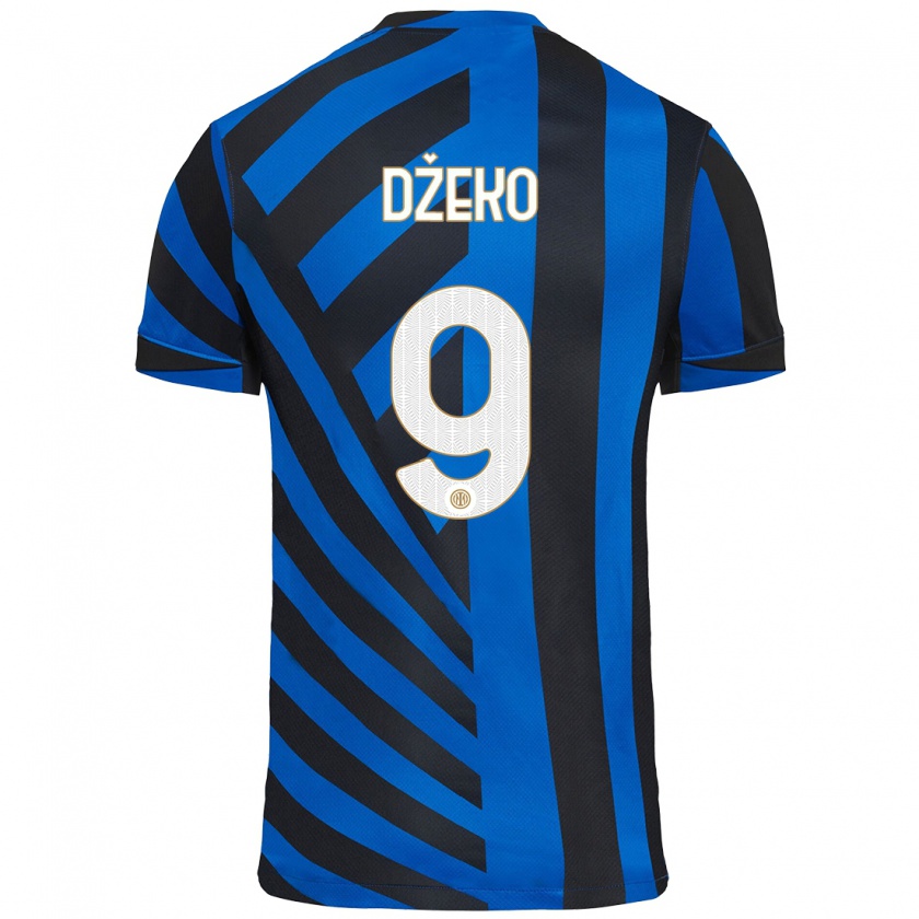 Kandiny Férfi Edin Dzeko #9 Kék Fekete Hazai Jersey 2024/25 Mez Póló Ing