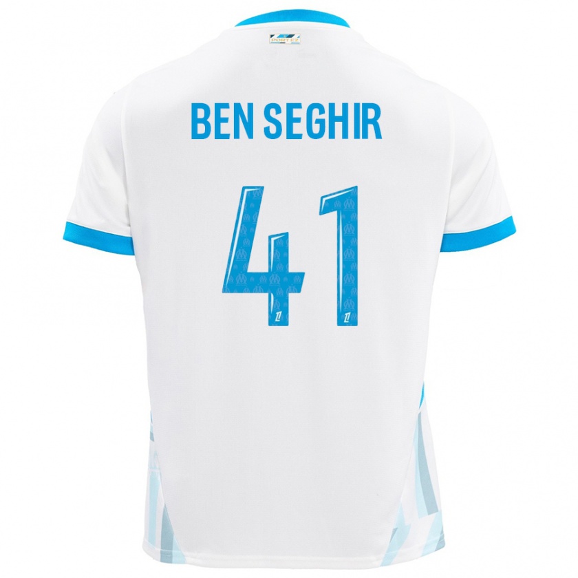 Kandiny Férfi Salim Ben Seghir #41 Fehér Ég Kék Hazai Jersey 2024/25 Mez Póló Ing