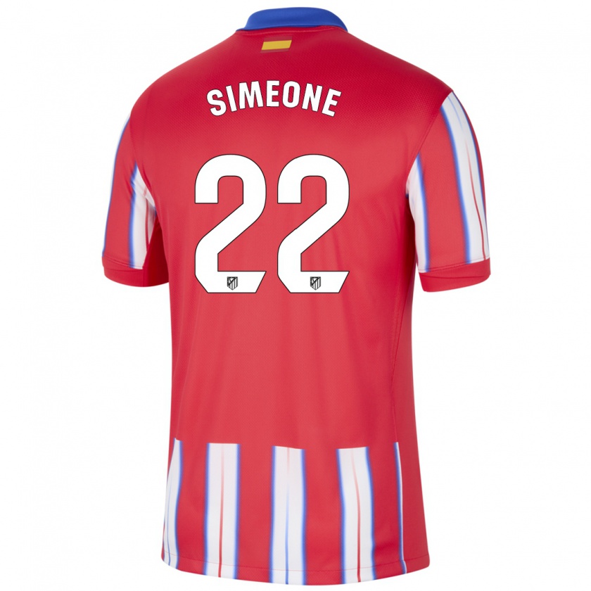 Kandiny Férfi Giuliano Simeone #22 Piros Fehér Kék Hazai Jersey 2024/25 Mez Póló Ing