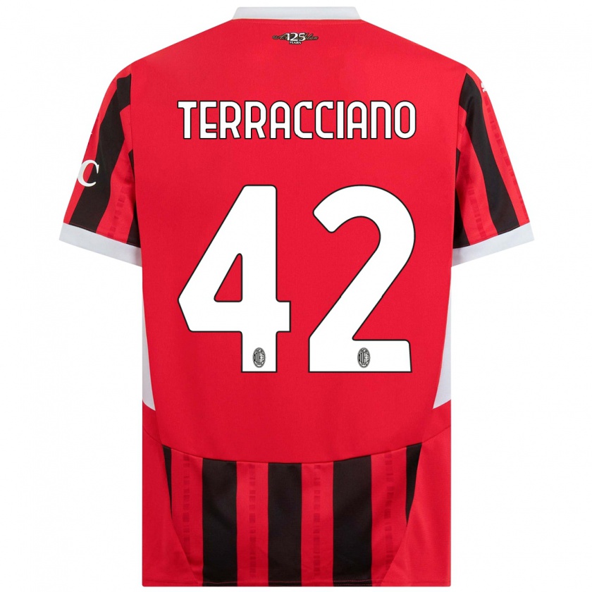 Kandiny Férfi Filippo Terracciano #42 Piros Fekete Hazai Jersey 2024/25 Mez Póló Ing