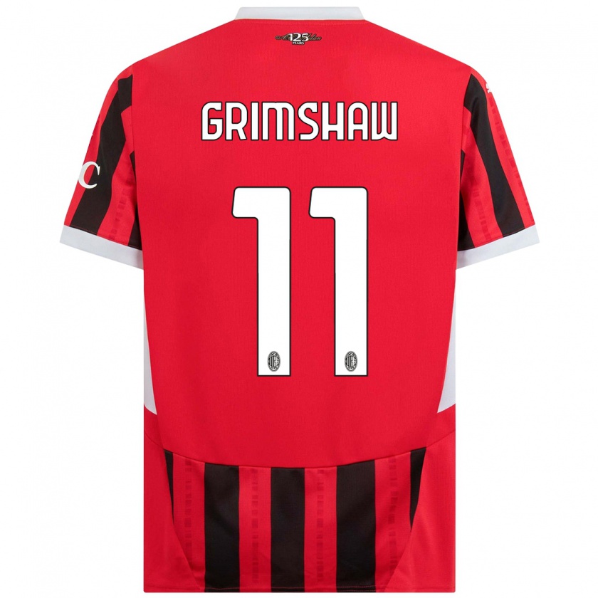 Kandiny Férfi Christy Grimshaw #11 Piros Fekete Hazai Jersey 2024/25 Mez Póló Ing