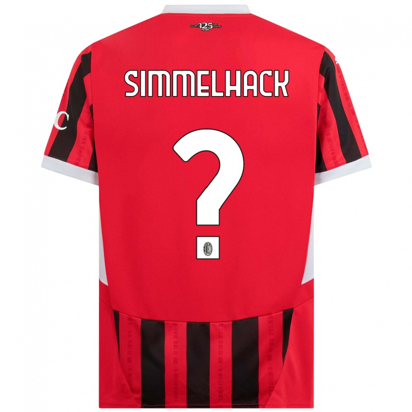 Kandiny Férfi Alexander Simmelhack #0 Piros Fekete Hazai Jersey 2024/25 Mez Póló Ing