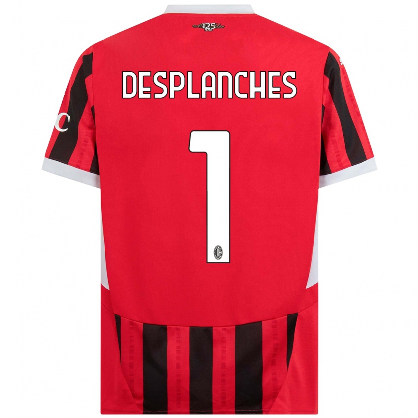 Kandiny Férfi Sebastiano Desplanches #1 Piros Fekete Hazai Jersey 2024/25 Mez Póló Ing