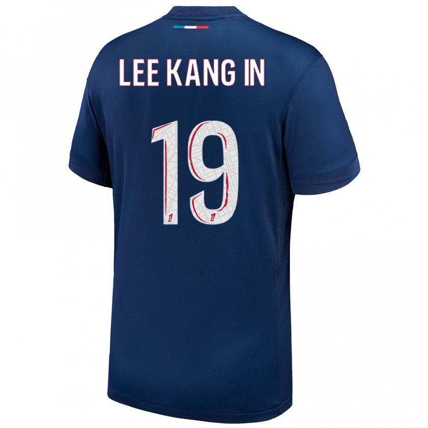 Kandiny Férfi Kang-In Lee #19 Sötétkék Fehér Hazai Jersey 2024/25 Mez Póló Ing