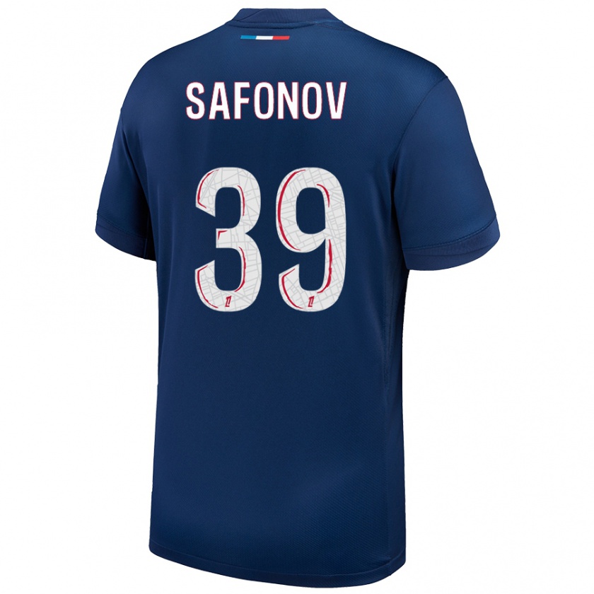 Kandiny Férfi Matvey Safonov #39 Sötétkék Fehér Hazai Jersey 2024/25 Mez Póló Ing