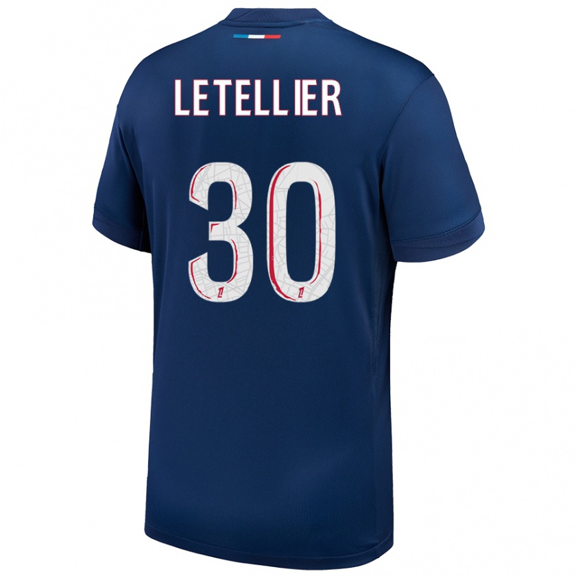 Kandiny Férfi Alexandre Letellier #30 Sötétkék Fehér Hazai Jersey 2024/25 Mez Póló Ing