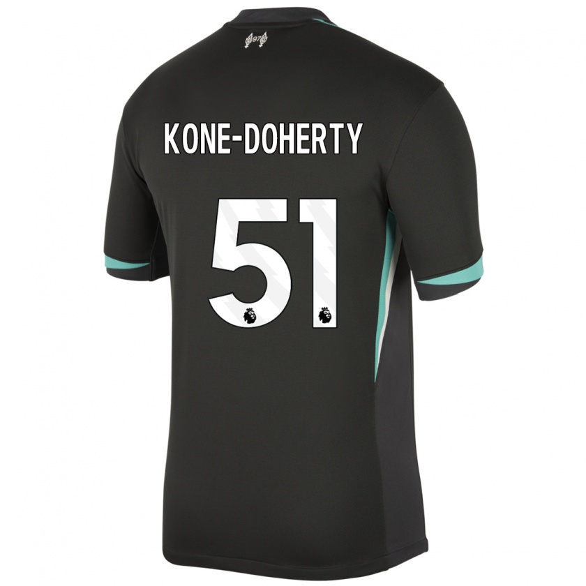 Kandiny Férfi Trent Kone-Doherty #51 Fekete Antracit Fehér Idegenbeli Jersey 2024/25 Mez Póló Ing