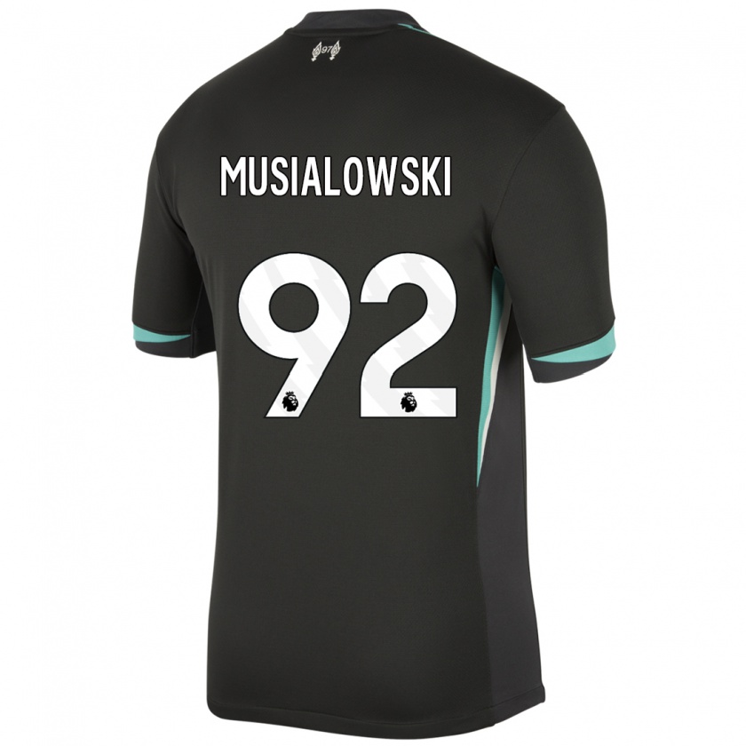 Kandiny Férfi Mateusz Musialowski #92 Fekete Antracit Fehér Idegenbeli Jersey 2024/25 Mez Póló Ing