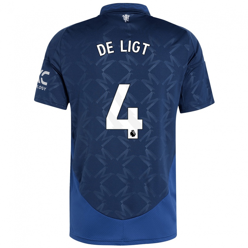 Kandiny Férfi Matthijs De Ligt #4 Indigó Idegenbeli Jersey 2024/25 Mez Póló Ing