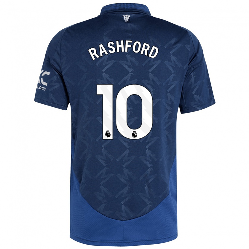 Kandiny Férfi Marcus Rashford #10 Indigó Idegenbeli Jersey 2024/25 Mez Póló Ing