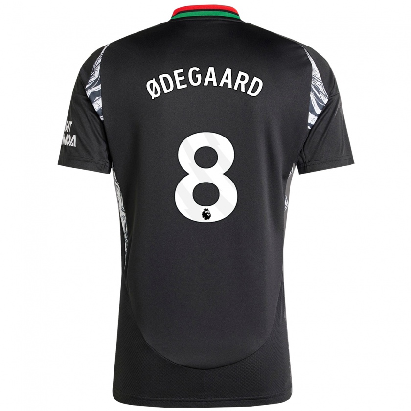 Kandiny Férfi Martin Ødegaard #8 Fekete Idegenbeli Jersey 2024/25 Mez Póló Ing