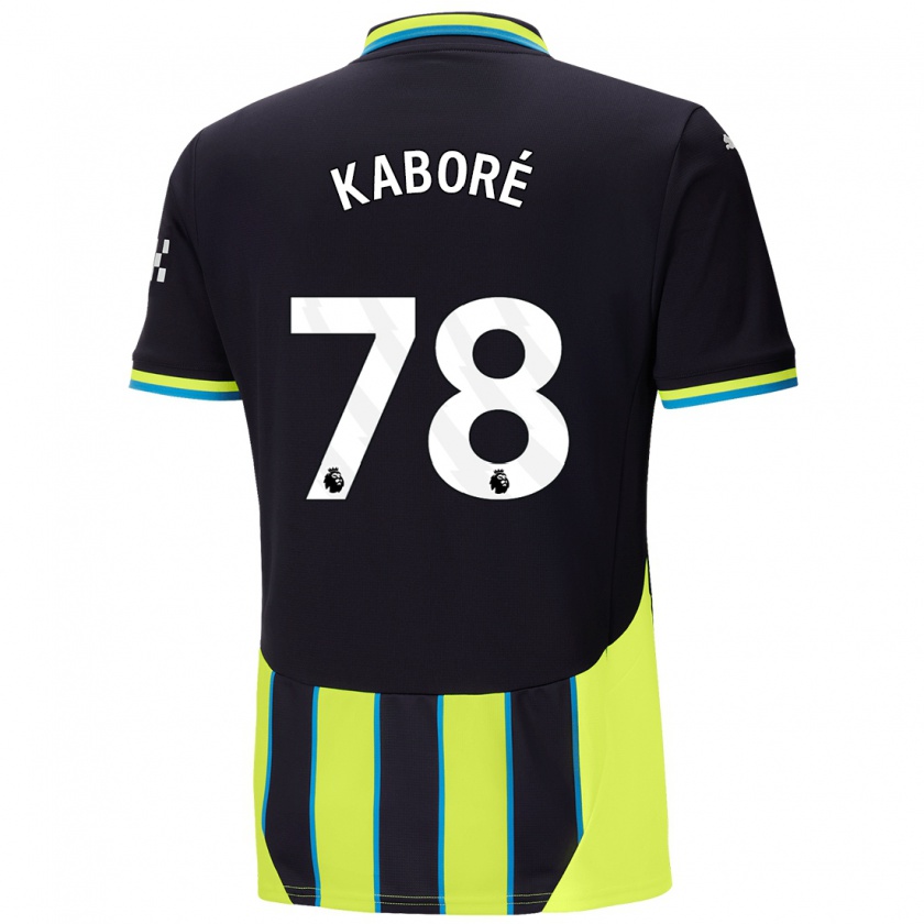 Kandiny Férfi Issa Kaboré #78 Kék Sárga Idegenbeli Jersey 2024/25 Mez Póló Ing