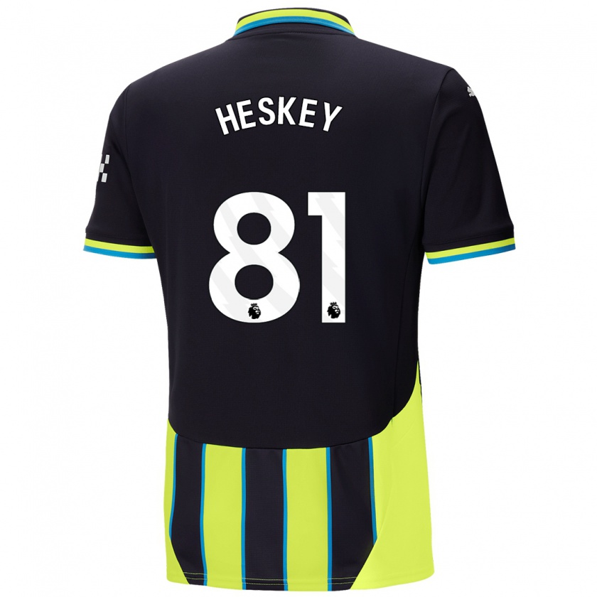 Kandiny Férfi Jaden Heskey #81 Kék Sárga Idegenbeli Jersey 2024/25 Mez Póló Ing