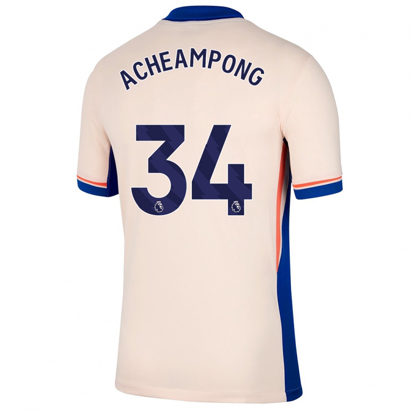 Kandiny Férfi Josh Acheampong #34 Világos Bézs Idegenbeli Jersey 2024/25 Mez Póló Ing