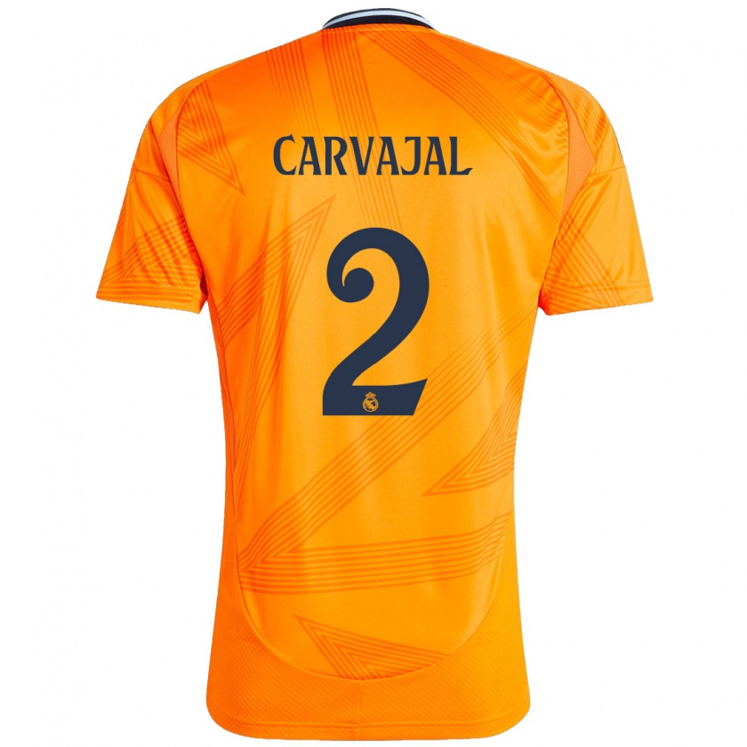 Kandiny Férfi Daniel Carvajal #2 Narancs Idegenbeli Jersey 2024/25 Mez Póló Ing